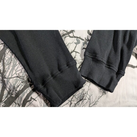 Destruction Shirt L Gray with Waffle Knit Long Black Sleeves Y2K Gothic Grunge - Picture 5 of 7